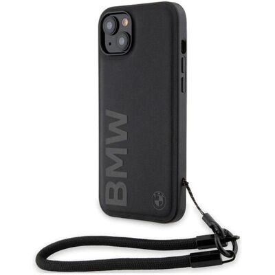 Coque en cuir Signature BMW pour iPhone 15 Plus / 14 Plus - Noir Coque en cuir Signature BMW pour iPhone 15 Plus / 14 Plus - Noir