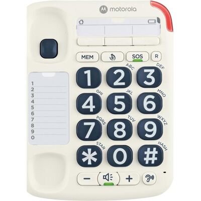 Motorola Téléphone fixe sans fil CT200 blanc, Téléphone portable à touches, Blanc Motorola Téléphone fixe sans fil CT200 blanc, Téléphone portable à touches, Blanc