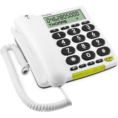Doro PhoneEasy 312cs Téléphone analogique ID de l'appelant Blanc, Téléphone, Blanc Doro PhoneEasy 312cs Téléphone analogique ID de l'appelant Blanc, Téléphone, Blanc