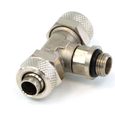 Aquatuning Douille à visser T orientable, Raccord, Argent Aquatuning Douille à visser T orientable, Raccord, Argent