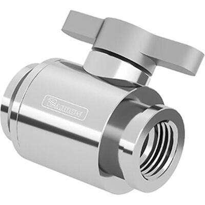 Barrow Ball Valve (10mm) G1/4 pouce Vanne à bille, argent - argent, Raccord, Argent Barrow Ball Valve (10mm) G1/4 pouce Vanne à bille, argent - argent, Raccord, Argent
