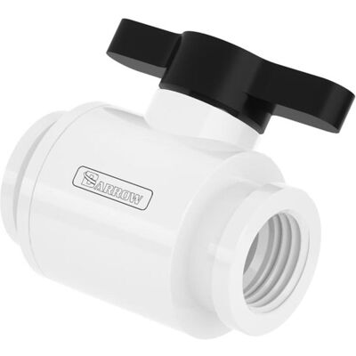 Barrow Ball Valve (10mm) G1/4 pouce Vanne à bille, blanc - noir, Raccord, Noir, Blanc Barrow Ball Valve (10mm) G1/4 pouce Vanne à bille, blanc - noir, Raccord, Noir, Blanc