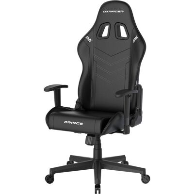 DXRacer Prince Gaming Chair Regular L, PVC, schwarz schwarz mit weissen Nähten, Chaise gaming, Blanc, Noir DXRacer Prince Gaming Chair Regular L, PVC, schwarz schwarz mit weissen Nähten, Chaise gaming, Blanc, Noir