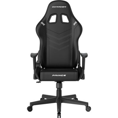 DXRacer Prince Gaming Chair Regular L, PVC, schwarz schwarz mit weissen Nähten, Chaise gaming, Blanc, Noir DXRacer Prince Gaming Chair Regular L, PVC, schwarz schwarz mit weissen Nähten, Chaise gaming, Blanc, Noir