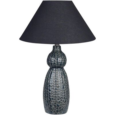 Beliani Lampe de Table en Céramique Bleu et Noir - Lampe de Table Beliani Lampe de Table en Céramique Bleu et Noir - Lampe de Table