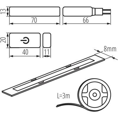 Kanlux - Kit complet de ruban LED - Blanc chaud 3000K - 3m Kanlux - Kit complet de ruban LED - Blanc chaud 3000K - 3m