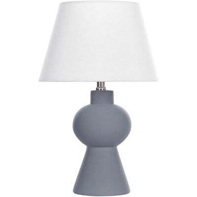 Beliani Lampe de Table en Céramique Grise - Design Minimaliste Beliani Lampe de Table en Céramique Grise - Design Minimaliste