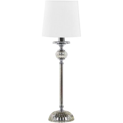 Beliani, Lampe de table, Lampe de table blanche 62 cm ronde KUBENA (E14) Beliani, Lampe de table, Lampe de table blanche 62 cm ronde KUBENA (E14)