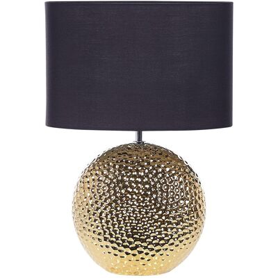 Beliani, Lampe de table, Lampe de table de chevet céramique or NASVA (E27) Beliani, Lampe de table, Lampe de table de chevet céramique or NASVA (E27)