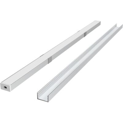 V-Tac, Bande LED, LED profilu komplekts 2 m virsma anodets ar opala vaku turetajiem un vaciniem (200 cm, Intérieur) V-Tac, Bande LED, LED profilu komplekts 2 m virsma anodets ar opala vaku turetajiem un vaciniem (200 cm, Intérieur)