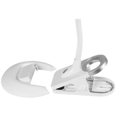 Hansa Lampe de table, Lampe de bureau Swirl blanche, argentée 4 W avec pince de table (250 lm) Hansa Lampe de table, Lampe de bureau Swirl blanche, argentée 4 W avec pince de table (250 lm)