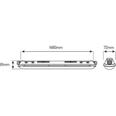 Dura Lamp Rampe LED PRIME LINKER « tri-proof » 80 W, 4 000 K, 150 lm/W, 220-240 V, IP65, Ampoule pour projecteur Dura Lamp Rampe LED PRIME LINKER « tri-proof » 80 W, 4 000 K, 150 lm/W, 220-240 V, IP65, Ampoule pour projecteur