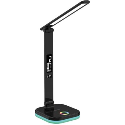 Platinet, Lampe de table, PDL711RGBB dimmbare Tisch-LED-Lampe, kabelloses Laden, Uhr, schwarz (300 lm) Platinet, Lampe de table, PDL711RGBB dimmbare Tisch-LED-Lampe, kabelloses Laden, Uhr, schwarz (300 lm)