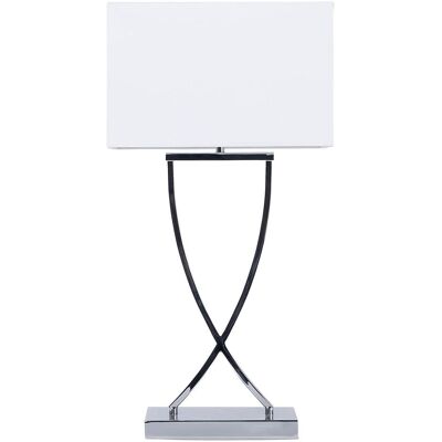 Beliani, Lampe de table, Lampe de table blanche rectangulaire 62 cm YASUNI (E27) Beliani, Lampe de table, Lampe de table blanche rectangulaire 62 cm YASUNI (E27)