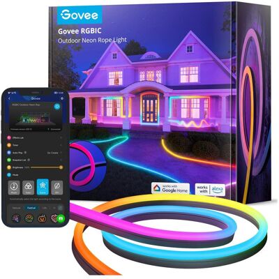 Ruban LED Neon RGBIC Govee - 10m Étanche Extérieur Ruban LED Neon RGBIC Govee - 10m Étanche Extérieur