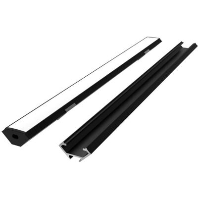 V-Tac, Bande LED, LED profilu komplekts 2 m stura melns ar opala vaku turetajiem un vaciniem (200 cm) V-Tac, Bande LED, LED profilu komplekts 2 m stura melns ar opala vaku turetajiem un vaciniem (200 cm)