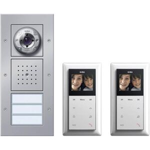 Gira Système Vidéo Interphone - Maison 2 Familles - Aluminium Gira Système Vidéo Interphone - Maison 2 Familles - Aluminium