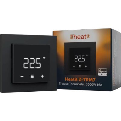 Heatit Z-TRM7 - Thermostat connecté Z-Wave 16 A (noir mat), Thermostat, Noir Heatit Z-TRM7 - Thermostat connecté Z-Wave 16 A (noir mat), Thermostat, Noir