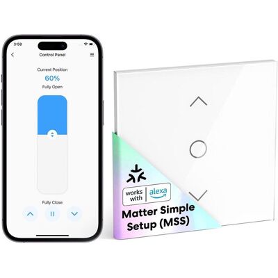Meross, Interrupteurs éclairage + volets électriques, Smart Wi-Fi Roller Shutter Timer (1 Pack) MRS100 Meross, Interrupteurs éclairage + volets électriques, Smart Wi-Fi Roller Shutter Timer (1 Pack) MRS100