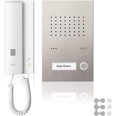 Schneider Electric, Sonnette + interphone, AceropurAudioSetAcier inoxydable/blanc (Filaire) Schneider Electric, Sonnette + interphone, AceropurAudioSetAcier inoxydable/blanc (Filaire)