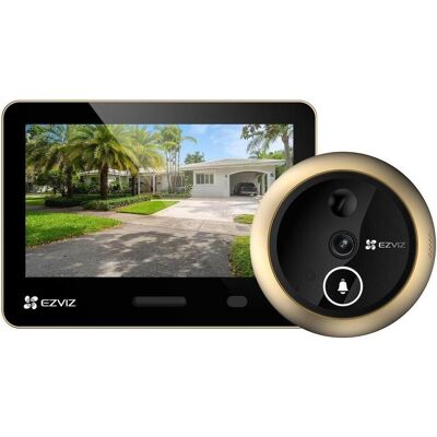 Ezviz, Sonnette + interphone, Caméra de porte EP4 8 MP Wi-Fi, couleur « zloty » (Sans fil, WiFi) Ezviz, Sonnette + interphone, Caméra de porte EP4 8 MP Wi-Fi, couleur « zloty » (Sans fil, WiFi)