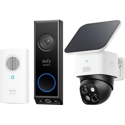 eufy, Sonnette + interphone, Security E340 Video Deurbel met Chime + Security S340 Solocamera – SoloCam - (Sans fil, WiFi) eufy, Sonnette + interphone, Security E340 Video Deurbel met Chime + Security S340 Solocamera – SoloCam - (Sans fil, WiFi)