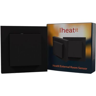 Heatit External Room Sensor (Schwarz Matt), Thermostat, Noir Heatit External Room Sensor (Schwarz Matt), Thermostat, Noir