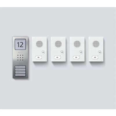 Siedle, Sonnette + interphone, Kit audio CAB 850-4 E/W Basic acier inoxydable brossé (Filaire) Siedle, Sonnette + interphone, Kit audio CAB 850-4 E/W Basic acier inoxydable brossé (Filaire)