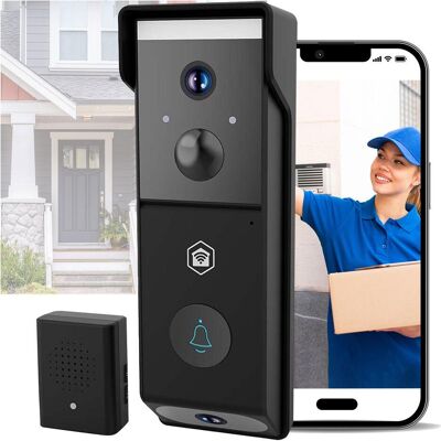 Nedis, Sonnette + interphone, SmartLife Video-Türsprechanlage Batteriebetrieben 2x Full HD 1080p Cloud Storage (option (Sans fil) Nedis, Sonnette + interphone, SmartLife Video-Türsprechanlage Batteriebetrieben 2x Full HD 1080p Cloud Storage (option (Sans fil)