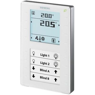 Siemens Régulateur de température ambiante AP KNX ws glz S55624-H108, Thermostat, Blanc Siemens Régulateur de température ambiante AP KNX ws glz S55624-H108, Thermostat, Blanc