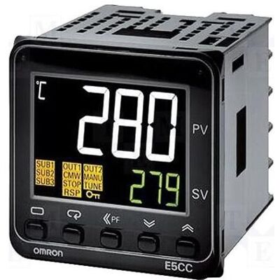 Omron Régulateur de température, E5CC-QX3D5M-0001/16 DIN (48 x 48 mm), 12 V CC-, Thermostat Omron Régulateur de température, E5CC-QX3D5M-0001/16 DIN (48 x 48 mm), 12 V CC-, Thermostat
