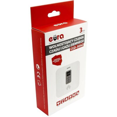 Eura, Alarme, Détecteur de monoxyde de carbone et de gaz naturel 2en1Eura CGD-50A2 Eura, Alarme, Détecteur de monoxyde de carbone et de gaz naturel 2en1Eura CGD-50A2