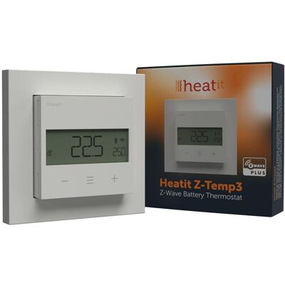 Heatit Z-Temp3 Thermostat à pile série 800 (blanc RAL 9003), Thermostat, Blanc Heatit Z-Temp3 Thermostat à pile série 800 (blanc RAL 9003), Thermostat, Blanc