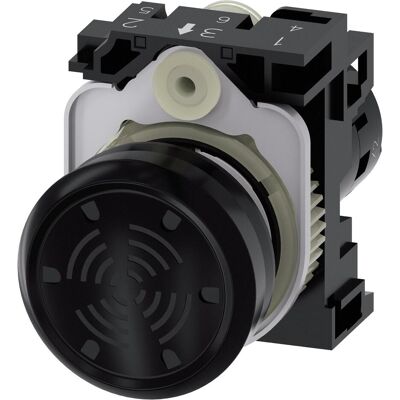 Siemens Détecteur de mouvements, Détecteur sonore, 22mm, rond, plastique, noir, son continu 4,5 kHz, AC 110V 3SU12006LC101AA0 Siemens Détecteur de mouvements, Détecteur sonore, 22mm, rond, plastique, noir, son continu 4,5 kHz, AC 110V 3SU12006LC101AA0
