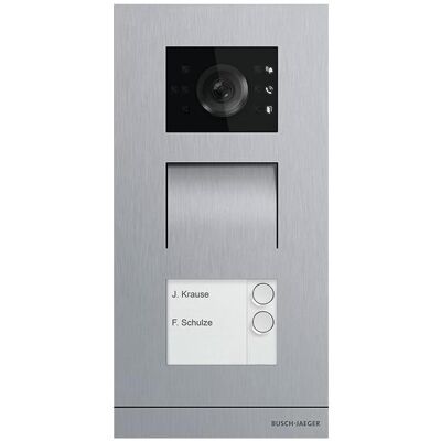 Busch-Jaeger, Sonnette + interphone, Station extérieure vidéo A21381P2-S-03 double (Filaire) Busch-Jaeger, Sonnette + interphone, Station extérieure vidéo A21381P2-S-03 double (Filaire)