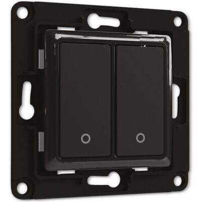 Shelly, Interrupteurs éclairage + volets électriques, Wall switch 2 - noir Shelly, Interrupteurs éclairage + volets électriques, Wall switch 2 - noir