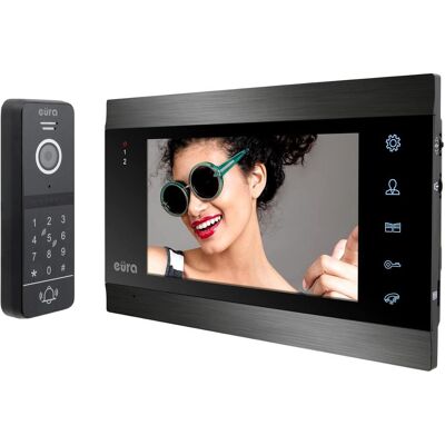 Eura, Sonnette + interphone, Video-Gegensprechanlage Vdp-00c5 Schwarz Tuya (WiFi) Eura, Sonnette + interphone, Video-Gegensprechanlage Vdp-00c5 Schwarz Tuya (WiFi)
