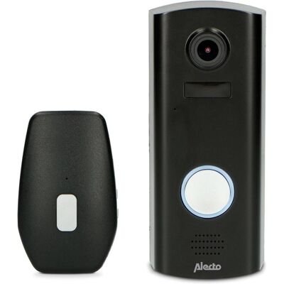Alecto Sonnette Wi-Fi avec caméra DVC600IP Noir - Sonnette vidéo, Vision nocturne HD, IP55 Alecto Sonnette Wi-Fi avec caméra DVC600IP Noir - Sonnette vidéo, Vision nocturne HD, IP55
