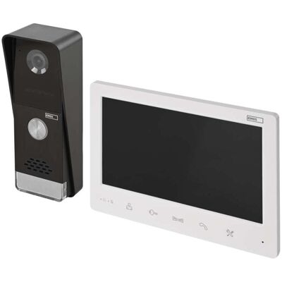 Emos, Sonnette + interphone, Interphone vidéo EM-LS07HD, kit 7 pouces, 16 mélodies, blanc, H2020 (Filaire) Emos, Sonnette + interphone, Interphone vidéo EM-LS07HD, kit 7 pouces, 16 mélodies, blanc, H2020 (Filaire)