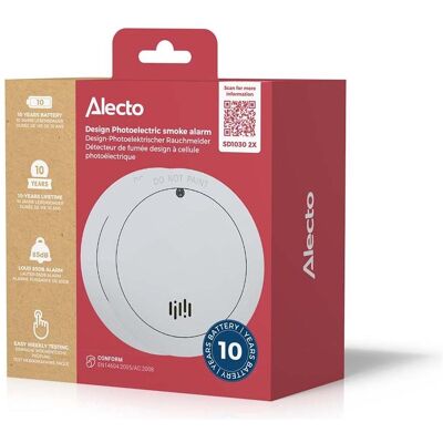 Alecto, Alarme, 2x Smoke detector with 10 years battery and sensor runtime White Alecto, Alarme, 2x Smoke detector with 10 years battery and sensor runtime White