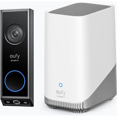 eufy, Sonnette + interphone, Sonnette vidéo E340 + Homebase 3 S380 - Offre groupée (Filaire, Sans fil, WiFi) eufy, Sonnette + interphone, Sonnette vidéo E340 + Homebase 3 S380 - Offre groupée (Filaire, Sans fil, WiFi)