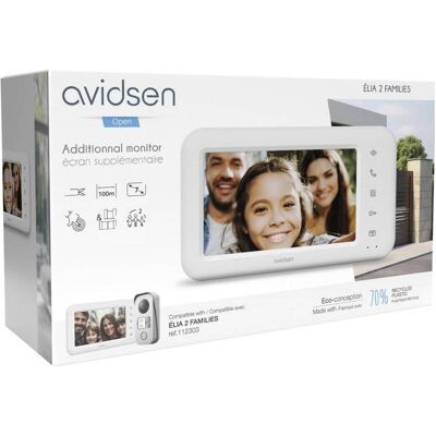 Avidsen, Sonnette + interphone, Zweifamilien-Set Kabelgebunden Zusatz-Monitor Weiss (Filaire) Avidsen, Sonnette + interphone, Zweifamilien-Set Kabelgebunden Zusatz-Monitor Weiss (Filaire)