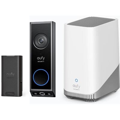 eufy, Sonnette + interphone, VIDEO Doorbell E340 + Homebase 3 S380 + Batterie supplémentaire - Avantage de l'offre groupée (Filaire, Sans fil, WiFi) eufy, Sonnette + interphone, VIDEO Doorbell E340 + Homebase 3 S380 + Batterie supplémentaire - Avantage de l'offre groupée (Filaire, Sans fil, WiFi)