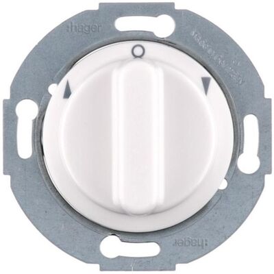 Hager, Interrupteurs éclairage + volets électriques, Interrupteur rotatif pour stores 1p WTE6161WG Pièce centrale Bouton rotatif 1930/verre pws Hager, Interrupteurs éclairage + volets électriques, Interrupteur rotatif pour stores 1p WTE6161WG Pièce centrale Bouton rotatif 1930/verre pws