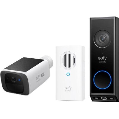 eufy, Sonnette + interphone, security E340 2K Draadloze Video Deurbel Inclusief Chime + security SoloCam (Sans fil, WiFi) eufy, Sonnette + interphone, security E340 2K Draadloze Video Deurbel Inclusief Chime + security SoloCam (Sans fil, WiFi)
