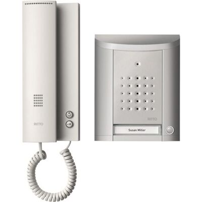 Schneider Electric, Sonnette + interphone, 1FamillePorteSets d'interphonesArgent (Filaire) Schneider Electric, Sonnette + interphone, 1FamillePorteSets d'interphonesArgent (Filaire)