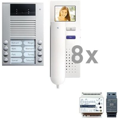 Système d'interphone vidéo TCS PVE1580-0010 - Lot de 8 Système d'interphone vidéo TCS PVE1580-0010 - Lot de 8