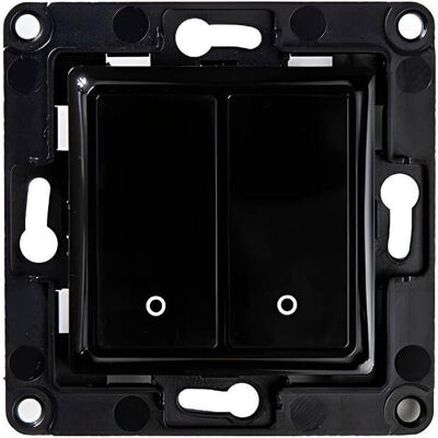 Shelly, Interrupteurs éclairage + volets électriques, Wall switch 2 - noir Shelly, Interrupteurs éclairage + volets électriques, Wall switch 2 - noir