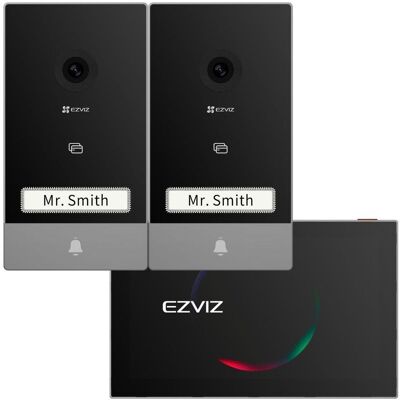 Ezviz, Sonnette + interphone, HP7 2-entry kit (Filaire, Sans fil, WiFi) Ezviz, Sonnette + interphone, HP7 2-entry kit (Filaire, Sans fil, WiFi)