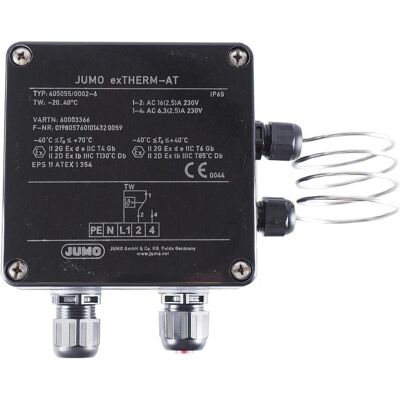 Thermostat Jumo 60003366 - IP65, Réglable, Ignifuge Thermostat Jumo 60003366 - IP65, Réglable, Ignifuge